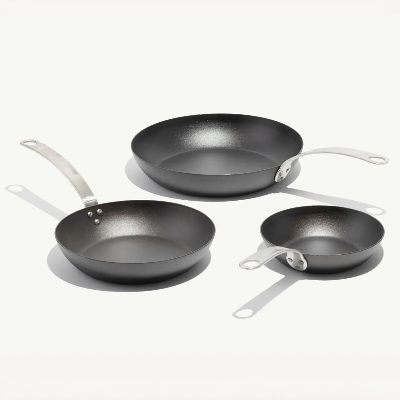 3-Piece Carbon Steel Frying Pan Set
