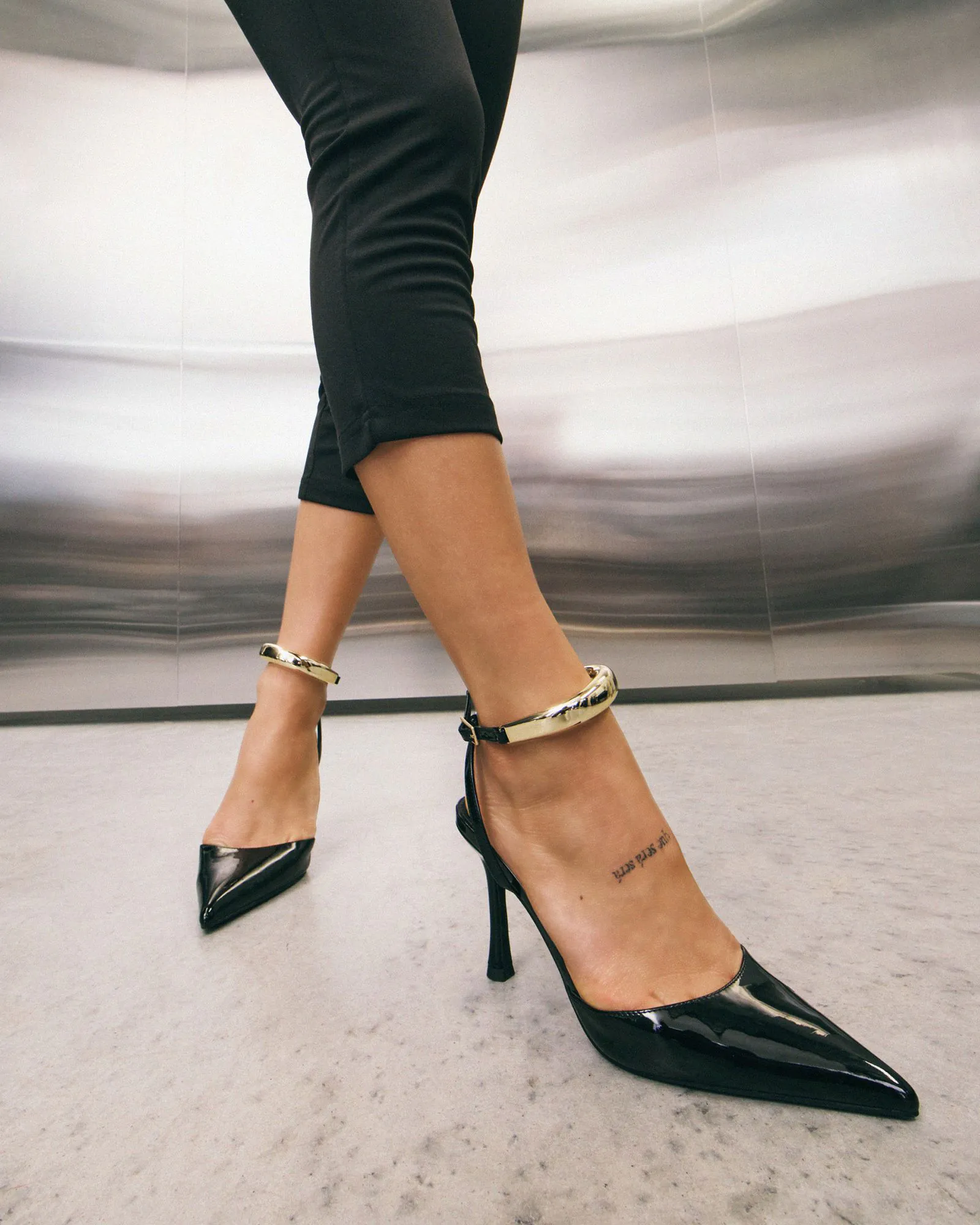 IVAR Black Patent High Heels