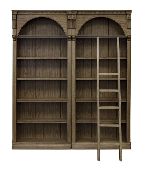 2) Martin Furniture – Stratton 8' Tall Bookcase Wall with Ladder