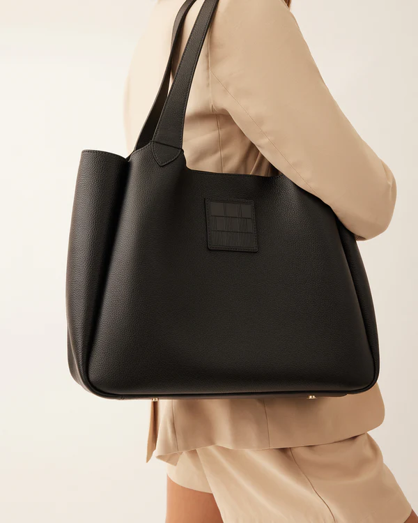 Alpha Tote Bag Black Leather
