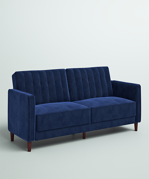 2. Mercury Row — Perdue Velvet Convertible Sofa